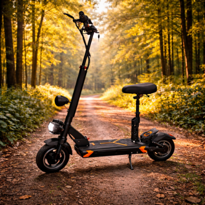 صورة سكوتر كهربائي الوحش البرتقالي مع كرسي